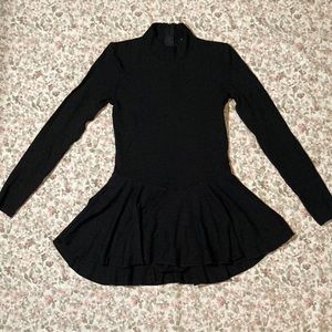 Los Angeles Apparel Ponte Long Sleeve Mock Neck Skirted Leotard